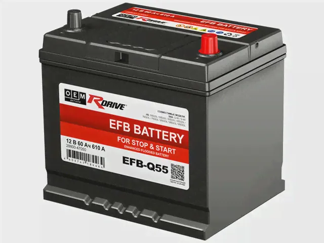 Аккумулятор RDrive EFB OEM Q55 (28800-47050 TOYOTA) 60Ah О.П 610A-0