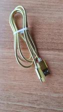 Кабель USB-Type-C Metall Gold Oem 3A/2A, 1.2m, металлическая оплетка и наконечники