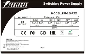 Блок питания 200W PowerMan PM-200ATX OEM