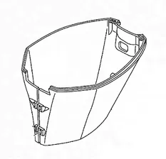 62Y-42741-00-8D Фартук капота (кожух дейдвуда) для YAMAHA F40/45/50 OEM: 62Y-42741-00-4D (оригинал