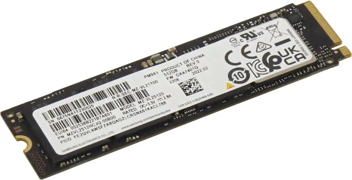 SSD 512 Gb M.2 2280 M Samsung PM9A1 <MZVL2512HCJQ> (OEM)