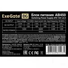 Блок питания ExeGate 450W CP450 OEM (EX172785RUS)