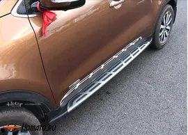Пороги для Kia Sportage (QL) 2016+/2019+ | OEM-style, кронштейны крепления сталь