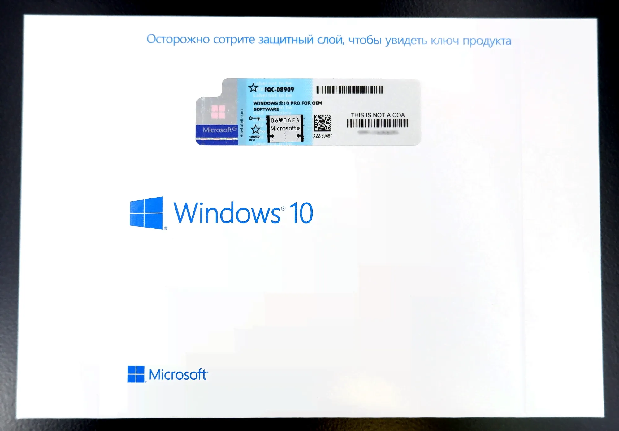 Операционная система Windows 10 Pro 64bit OEM-1
