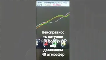 Диагностика FSI форсунки по осциллограмме на стенде при 40 атмосферах. Неисправность катушки