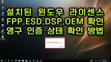 설치된 윈도우 라이센스 확인 / FPP.ESD.DSP.OEM 인증상태 확인방법