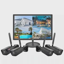 4-канальные 19 "ЖК-Wifi Камеры наблюдения Мониторинг безопасности Беспроводная система видеонаблюдения OEM Завод