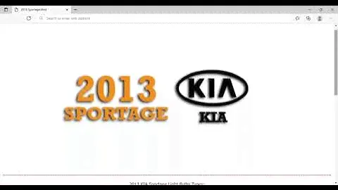 2013 KIA Sportage Bulbs | Light Bulb Type, Number, Size