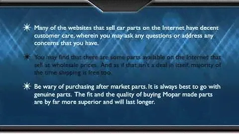 Where to Find OEM Mopar Parts Using Your Computer
