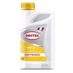 Охлаждающая жидкость Sintec антифриз OEM France Type-D 1кг желтый -40 6145013-0