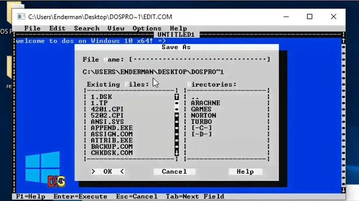 Запуск DOS-приложений на Windows 10 (x64)!