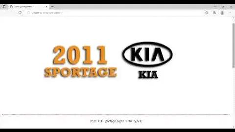 2011 KIA Sportage Bulbs | Light Bulb Type, Number, Size