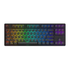 AKKO Игровая клавиатура проводная 5087S Black Shine-Through RGB OEM profile keycap, (V3 Pro Cream Yellow), Русская раскладка, черный