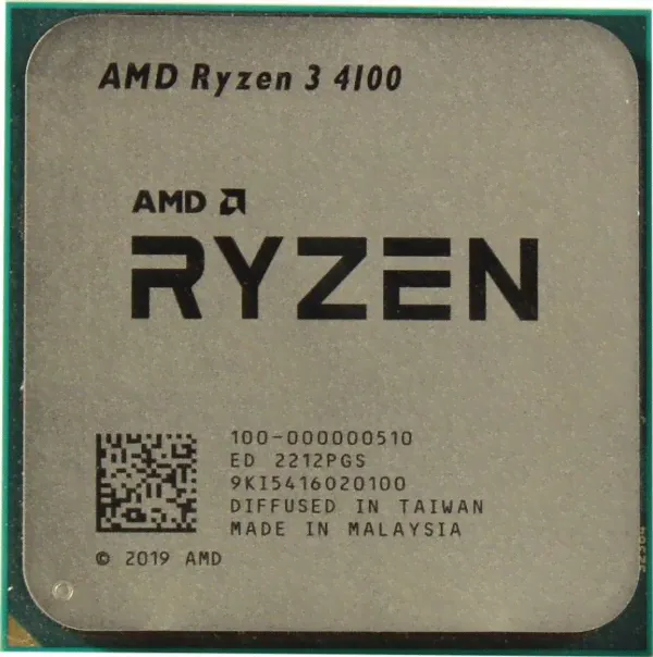 Процессор AMD Ryzen 3 4100 OEM (100-000000510) 3, 80GHz, Turbo 4, 00GHz, Without Graphics, AM4