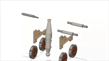 Анимированная 3D-модель военной пушки
