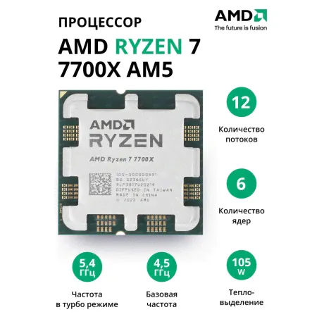 Процессор AMD Ryzen 7 7700X AM5 (100-000000591) OEM-0