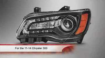 11-14 Chrysler 300 Black Bezel OEM Style Headlight