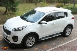 Пороги OEM Style для Kia Sportage 2016+/2019+ | вставка с логотипом Sportage