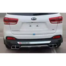 Накладка заднего бампера (две выхлопные) для Kia Sorento Prime 2015-2020 артикул oem-1106