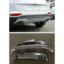 Накладка заднего бампера под две трубы для Kia Sportage 2016-2018 артикул oem-1091