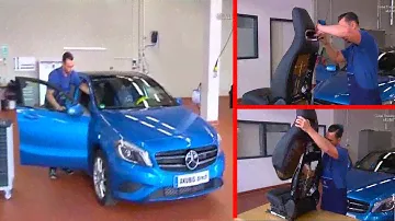 Mercedes-Benz W117/W156/W176 - How to Remove/Install Cover on Front Seat Backrest